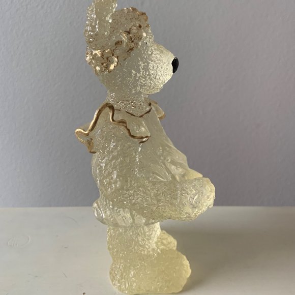 Gold and Clear Glass "Chelsea" Teddy Bear Figurine - Picture 4 of 5